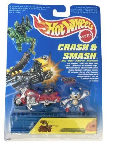 1995 Hot Wheels Crash & Smash Bikes Sonic The Hedgehog Vintage Collec