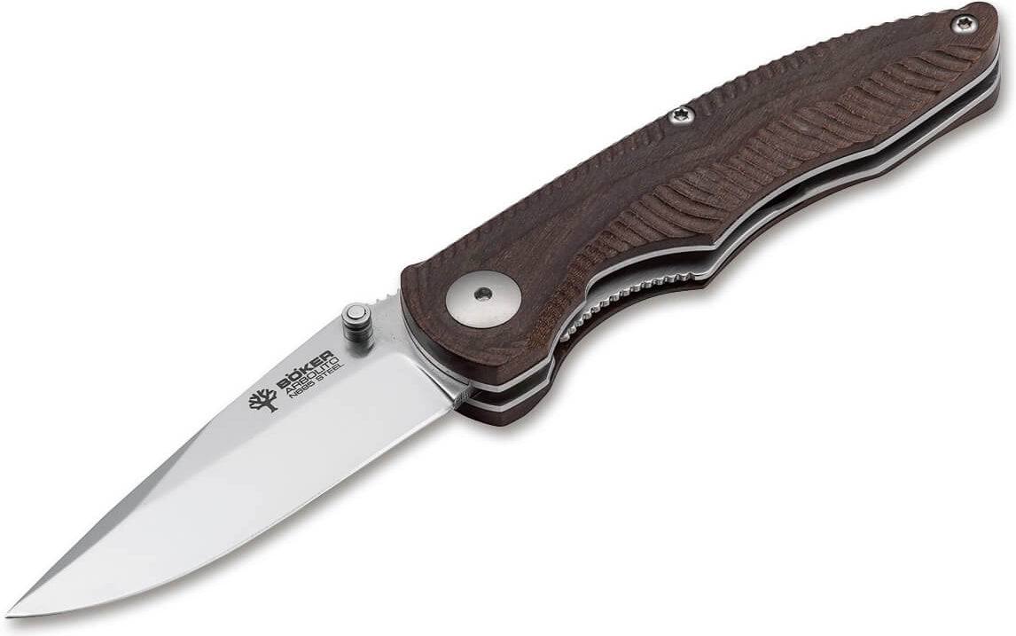 Boker Abolito Gemini Guayacan Stud Pocket Knife | 01BA001G | Brown | 440C/Ebony Wood