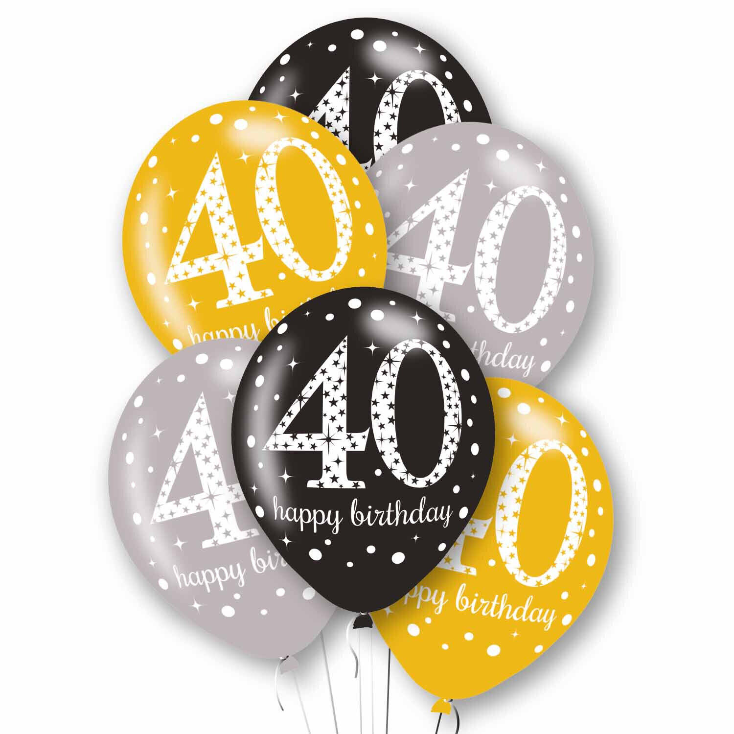 Age 40 Latex Balloons - 11"