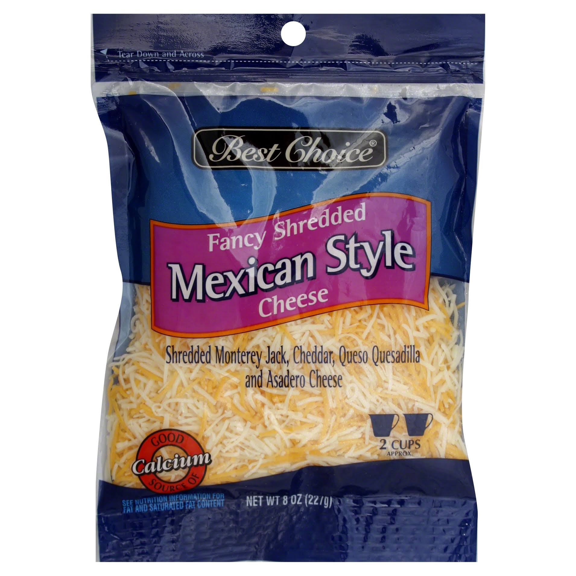 Best Choice Shredded Cheese, Fancy, Mexican Style - 8 oz