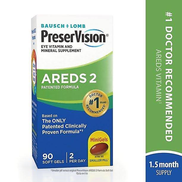 Bausch Lomb PreserVision Areds 2 Formula Eye Vitamin Supplement - 90 Softgels