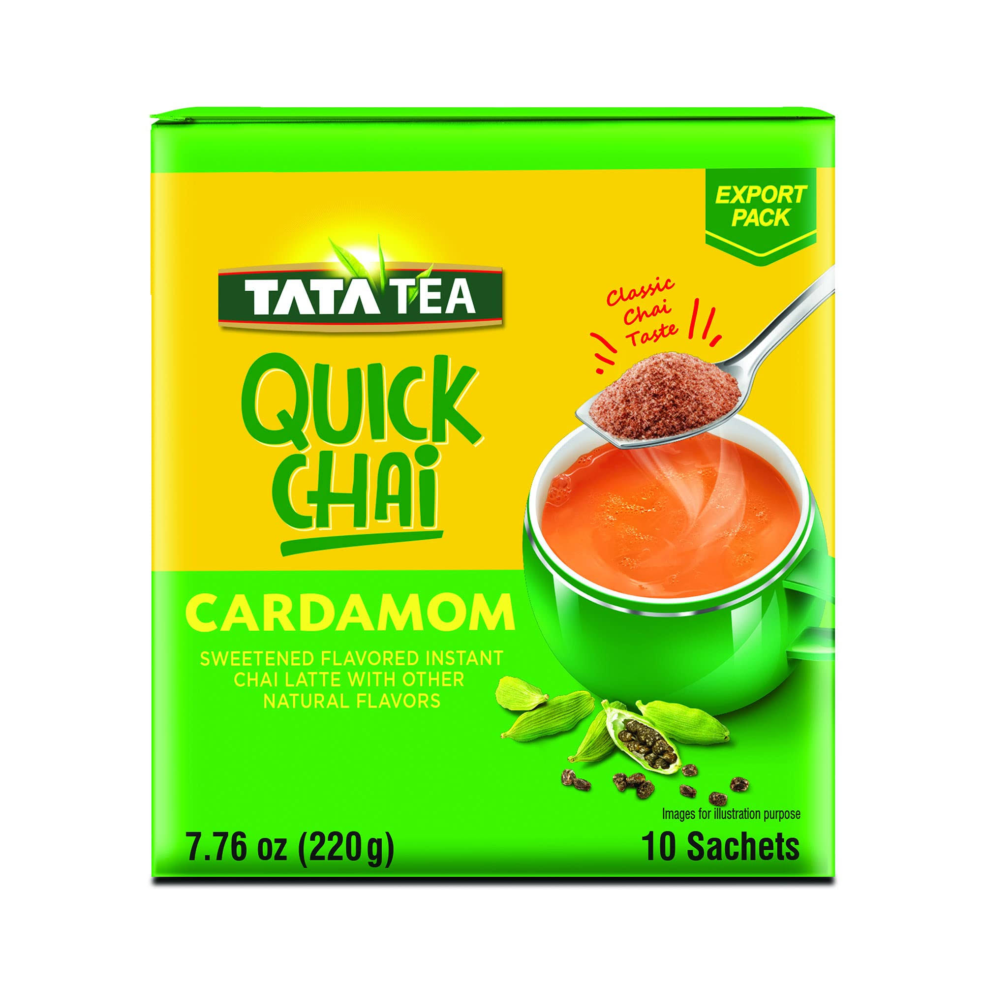 Tata Tea Quick Chai Cardamom, 10 Sachets