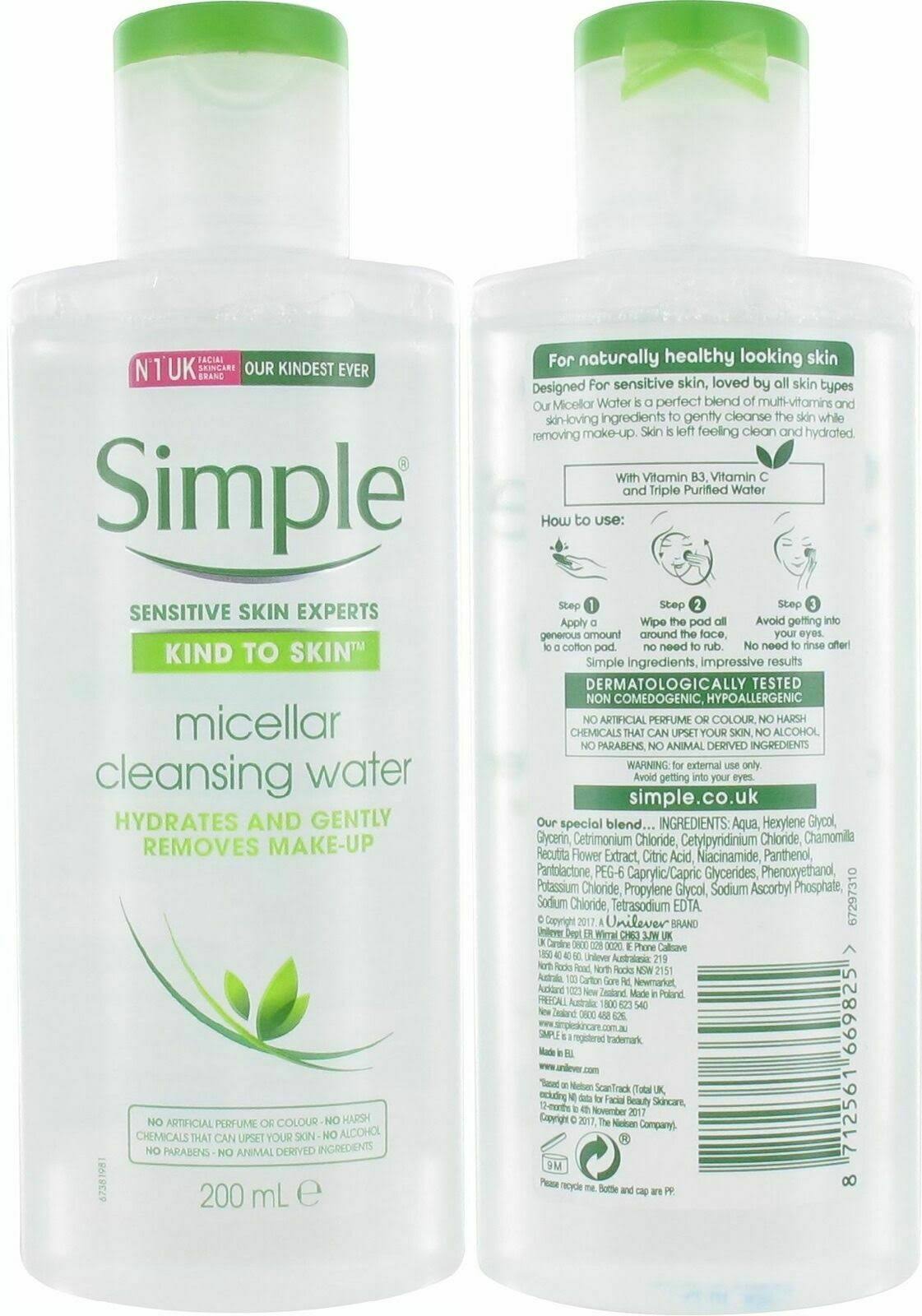 Simple Kind to Skin Micellar Cleansing Water 200 ml