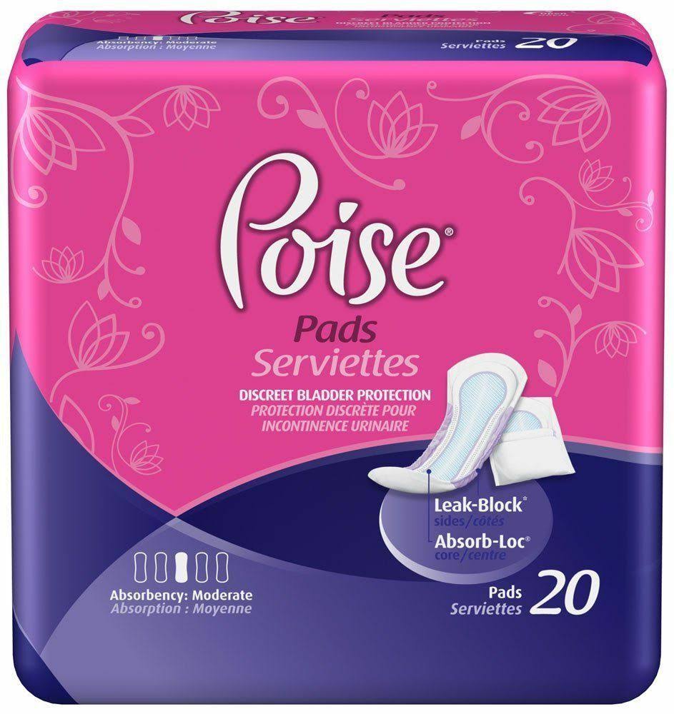 Poise Regular Length 4 Moderate Absorbency Pads - 20 Pack