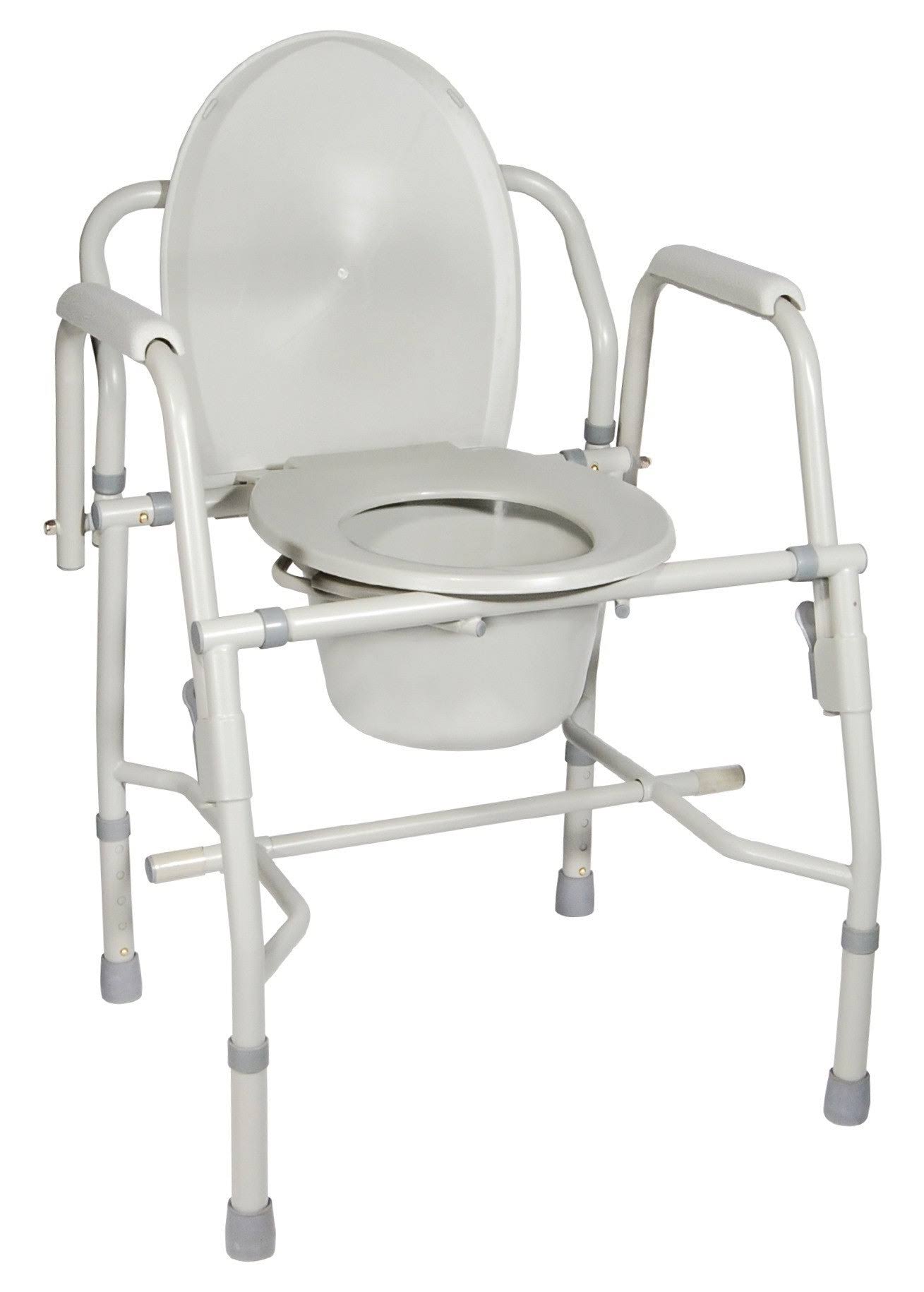 Drive Medical K. D. Deluxe Drop-Arm Commode - Steel