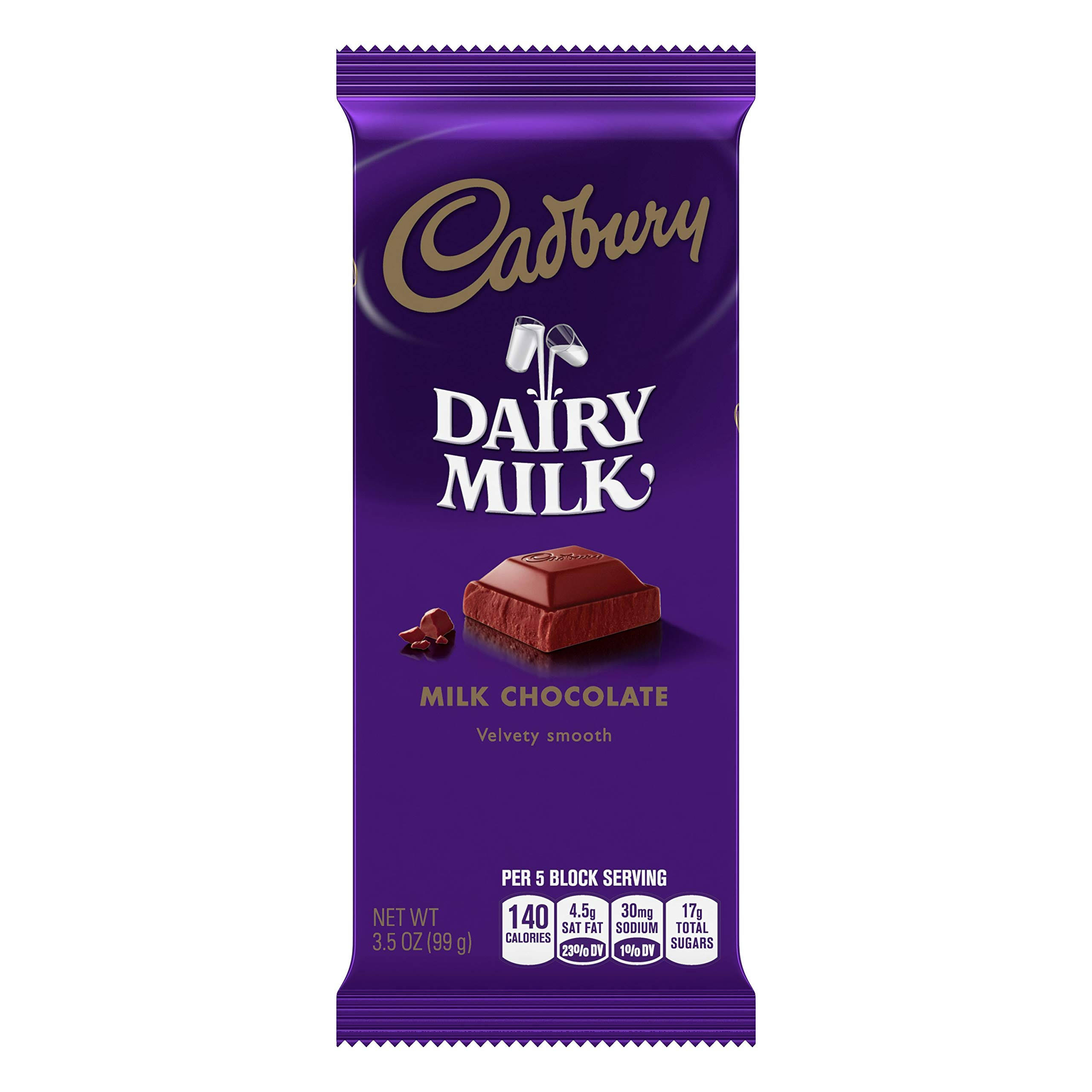 Cadbury Dairy Milk Velvety Smooth Milk Chocolate - 3.5oz