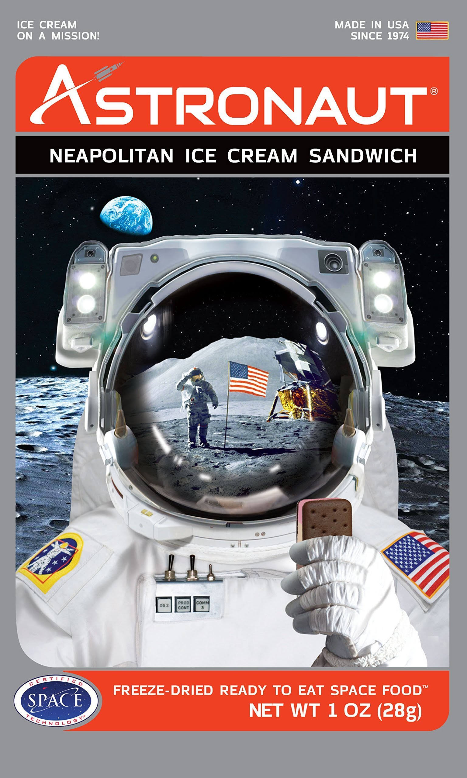 Astronaut Neapolitan Ice Cream Sandwich - 28g