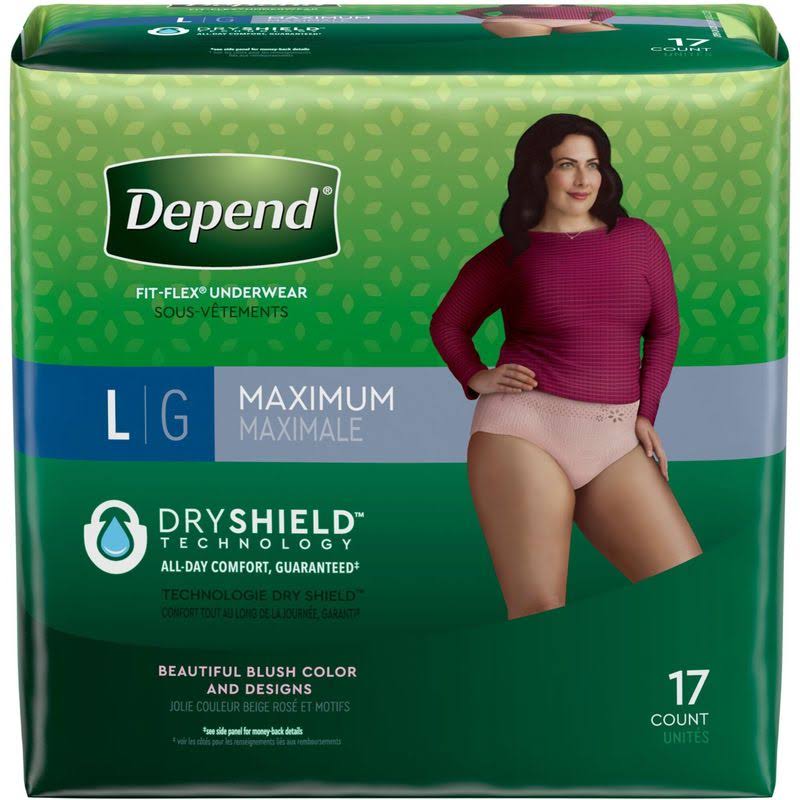 Depend Women's Fit-Flex Underwear - Large, 17 Pack