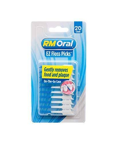 RM Oral EZ Floss Picks 20 Count, Blue, 20 Count