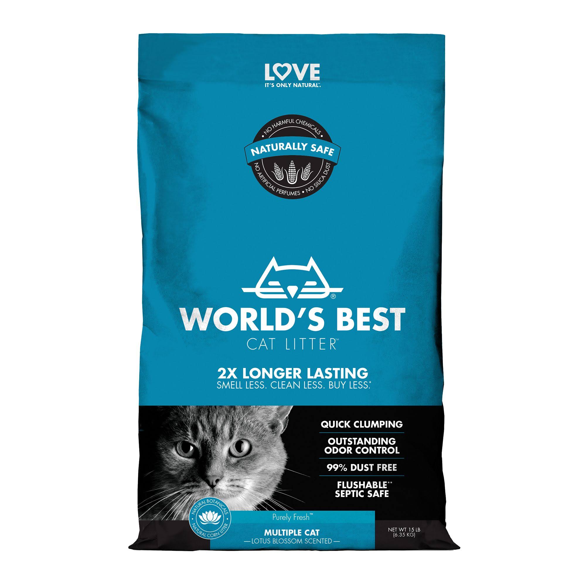 WORLD'S BEST CAT LITTER Multiple Cat Lotus Blossom Scented 15 Pounds
