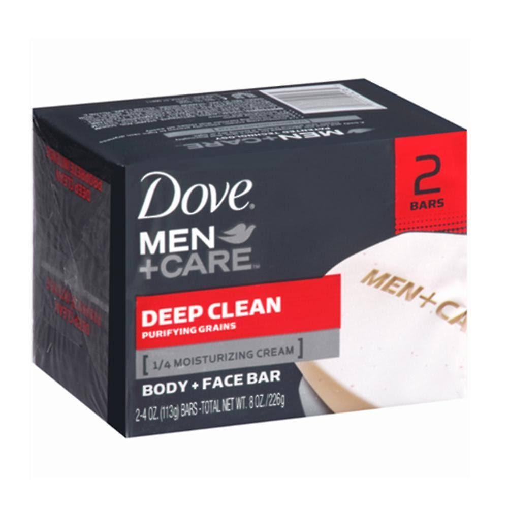 Dove Men Plus Care Body and Face Bath Bar - Deep Clean Extra Fresh, 4oz, 2ct