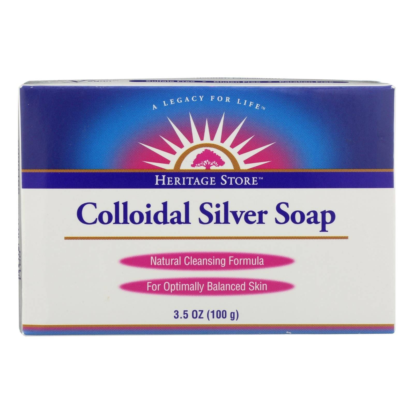 Heritage Store Bar Soap, Colloidal Silver - 3.5 Oz