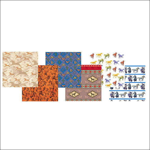 9x9x32 Rivers Edge Home Decor Horse Wrapping Paper Colourful Floor Display | River's Edge | Party Supplies