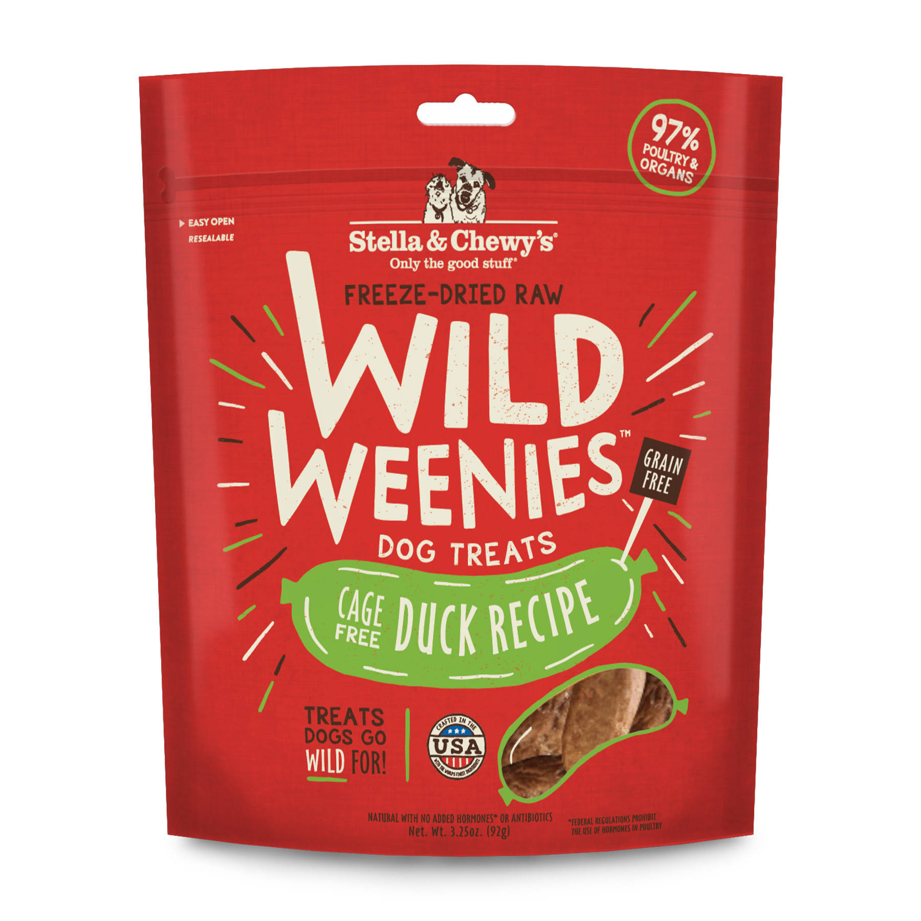 Stella & Chewy's Freeze Dried Raw Wild Weenies Dog Treats Duck 3.25 oz