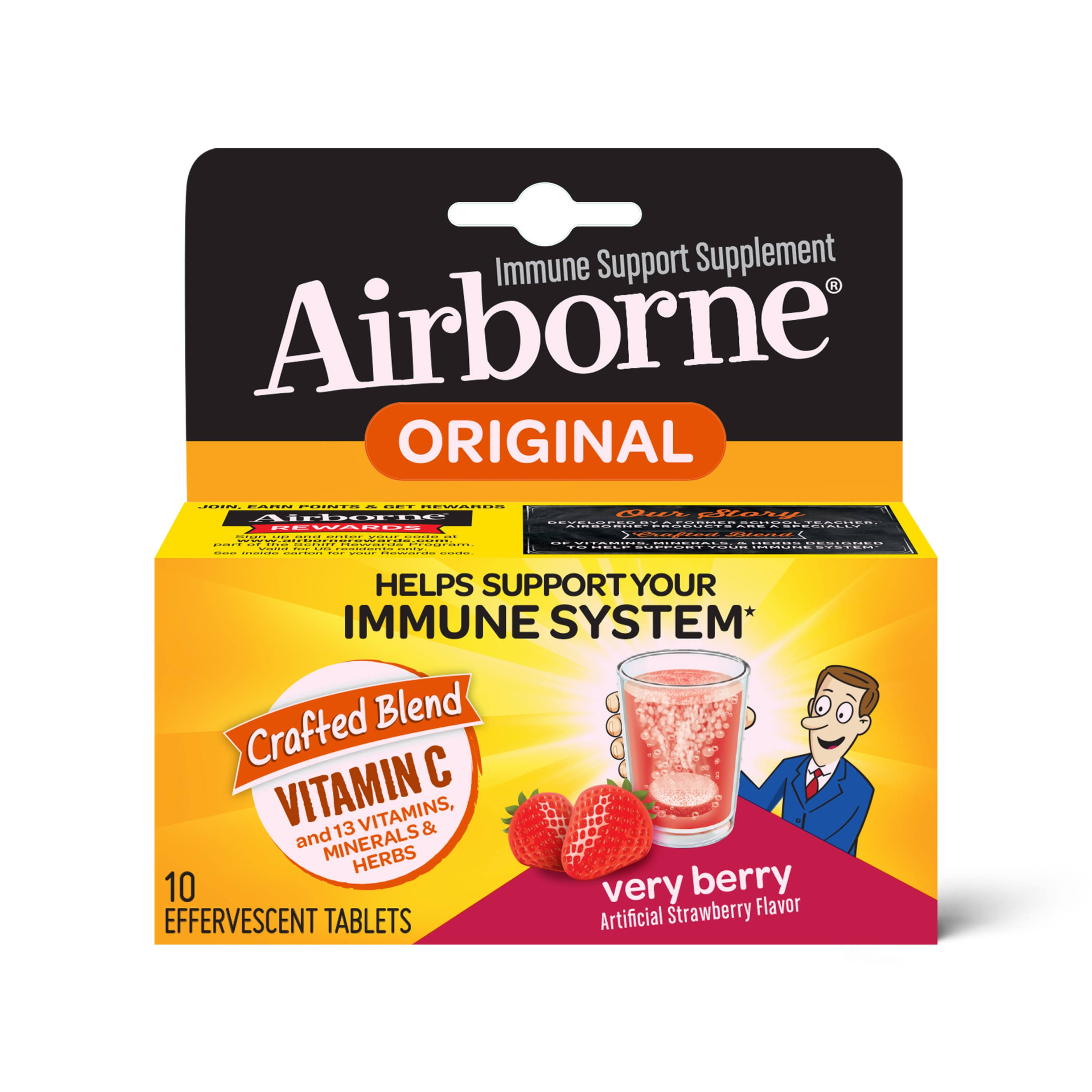 Airbone Blast oO Vitamin C Tablets - Very Berry, 10 Tablets