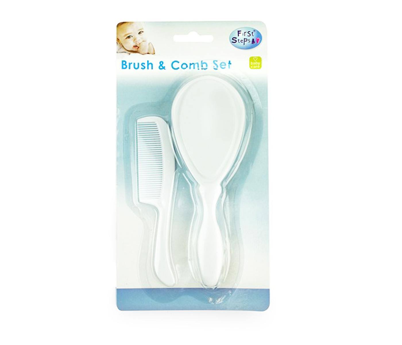 First Steps Baby Brush & Comb Set White