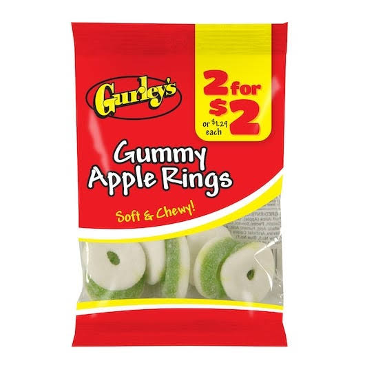 2 for Soft and Chewy Apple Rings Gummy Candy, 3.25 Ounce -- 12 per Case