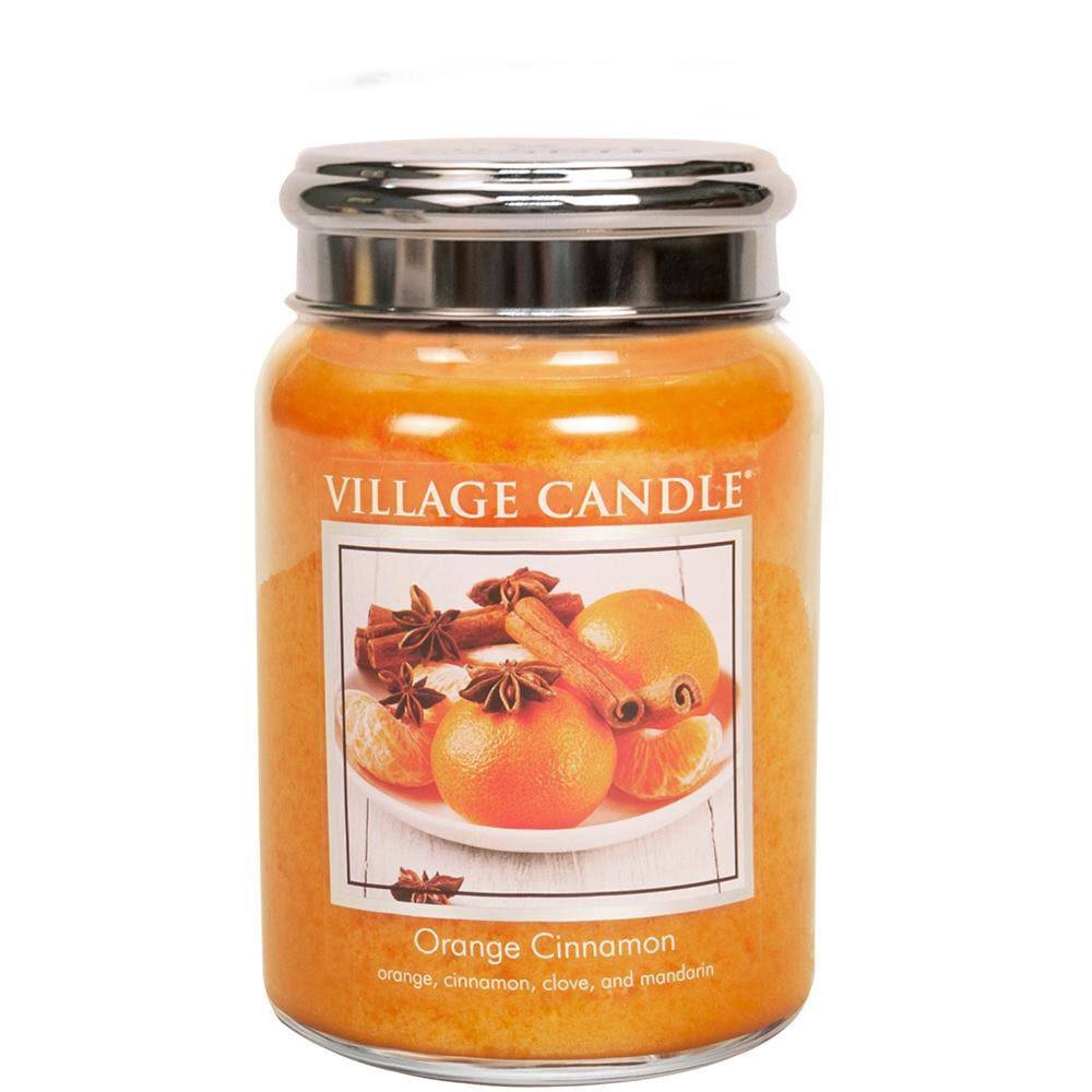 Village Candle Premium 26oz Scented Candle Jar Orange Cinnamon