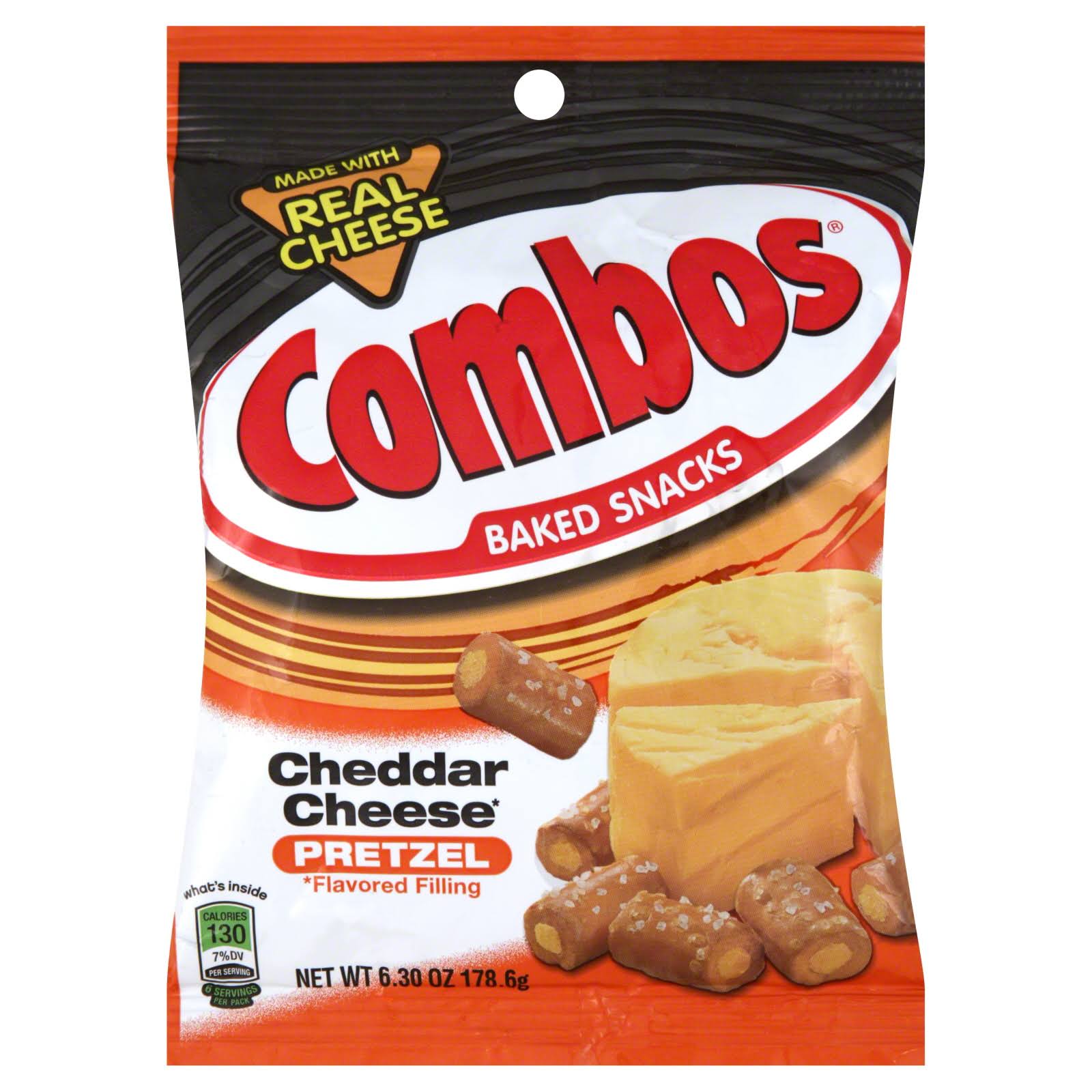 Combos Baked Snacks Cheddar Cheese Pretzel - 6.3 oz bag