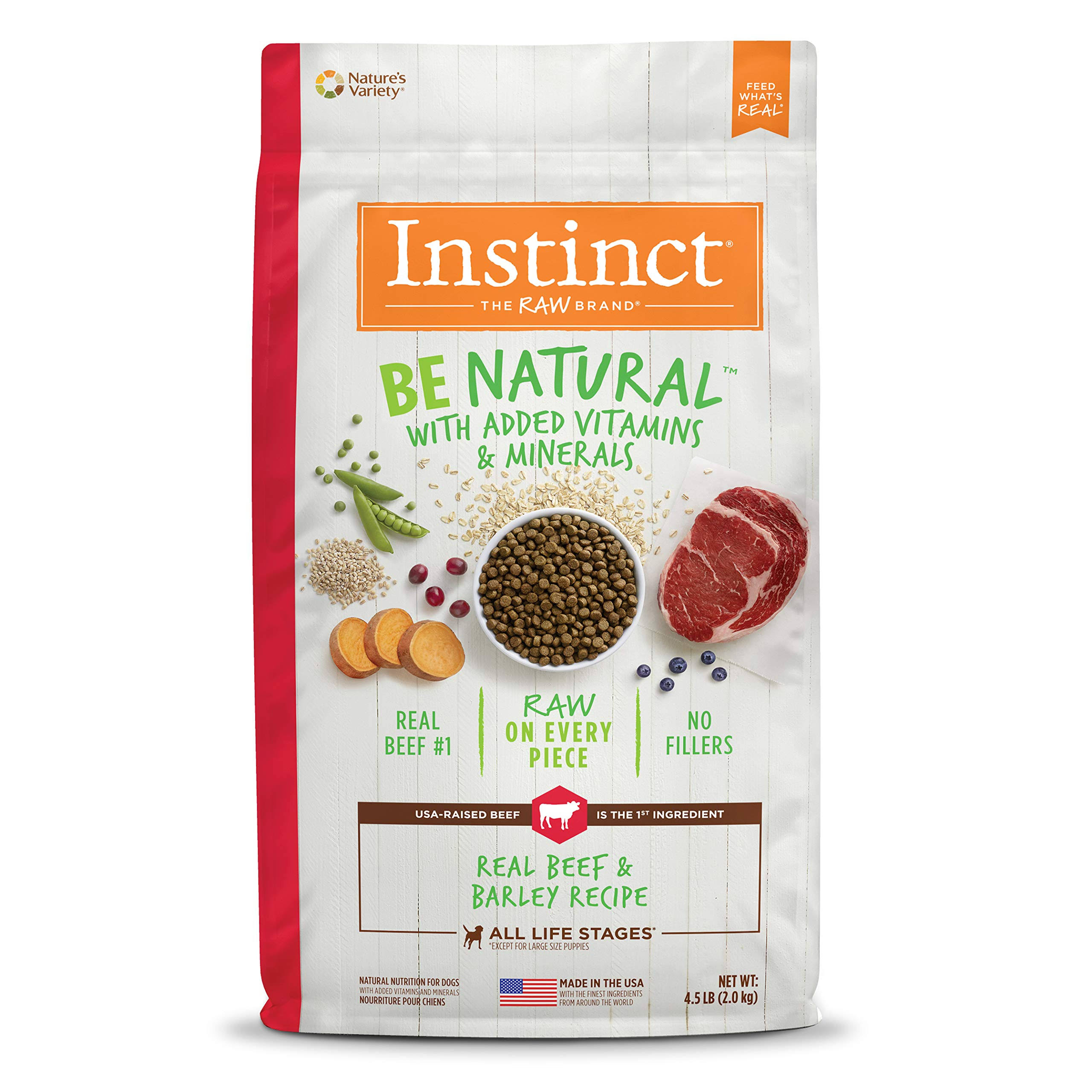 Instinct Be Natural Beef & Barley Recipe Dry Dog Food, 4.5 lbs