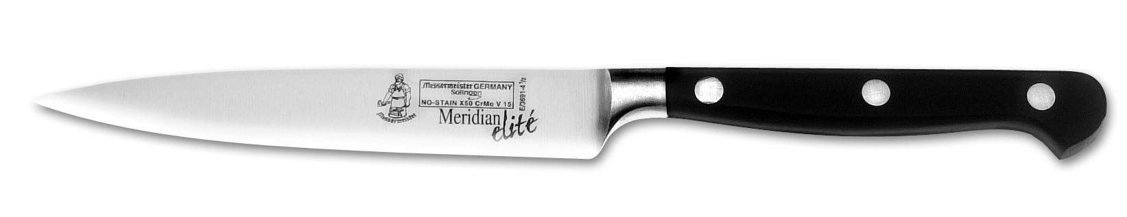 Messermeister Meridian Elite Utility Knife, Black, 4.5-Inch