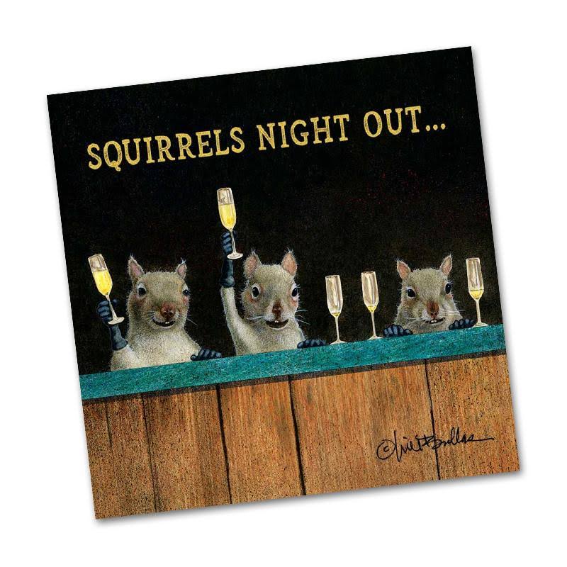 Squirrel's Night Funny Cocktail Napkins
