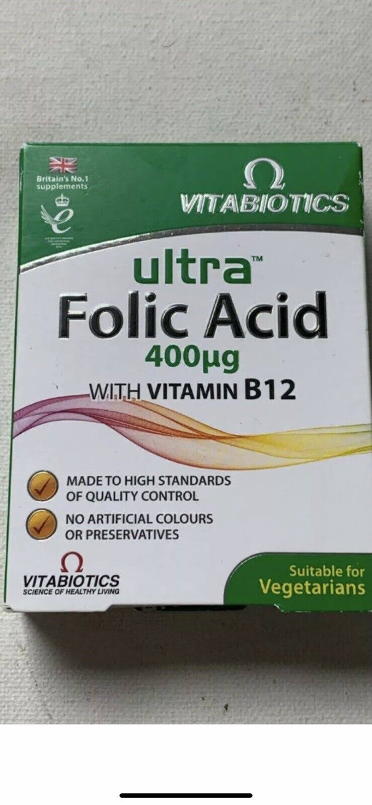 Vitabiotics Ultra Folic Acid Tablets - 60ct, 400mg