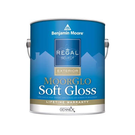 Benjamin Moore Regal Select MoorGlo W09680-001 Exterior Paint, Soft Gloss, Black, 1 Gal