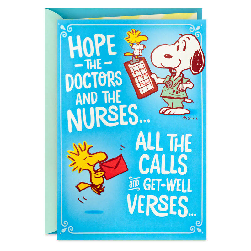 Peanuts Snoopy Too Nice to Be Sick Pop-Up Get Well Card