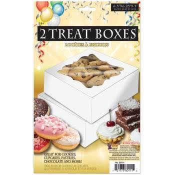 E-Flute White Pack of 25 W PACKAGING WPCKB148 Cake Box with Window 14 x 14 x 8