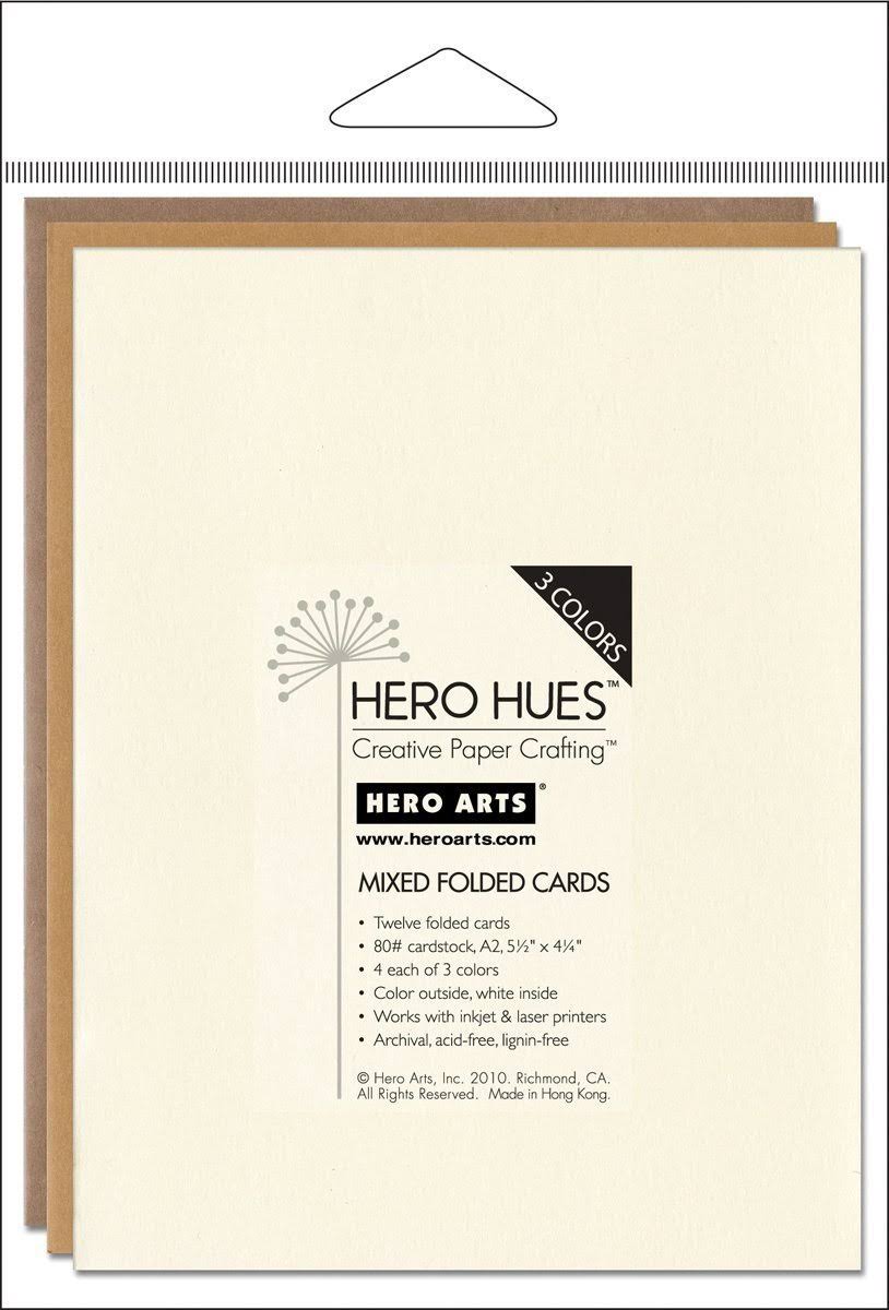 Earth Mix Hero Arts Folded Cards 5.5"x4.25" 12/Pkg 461223
