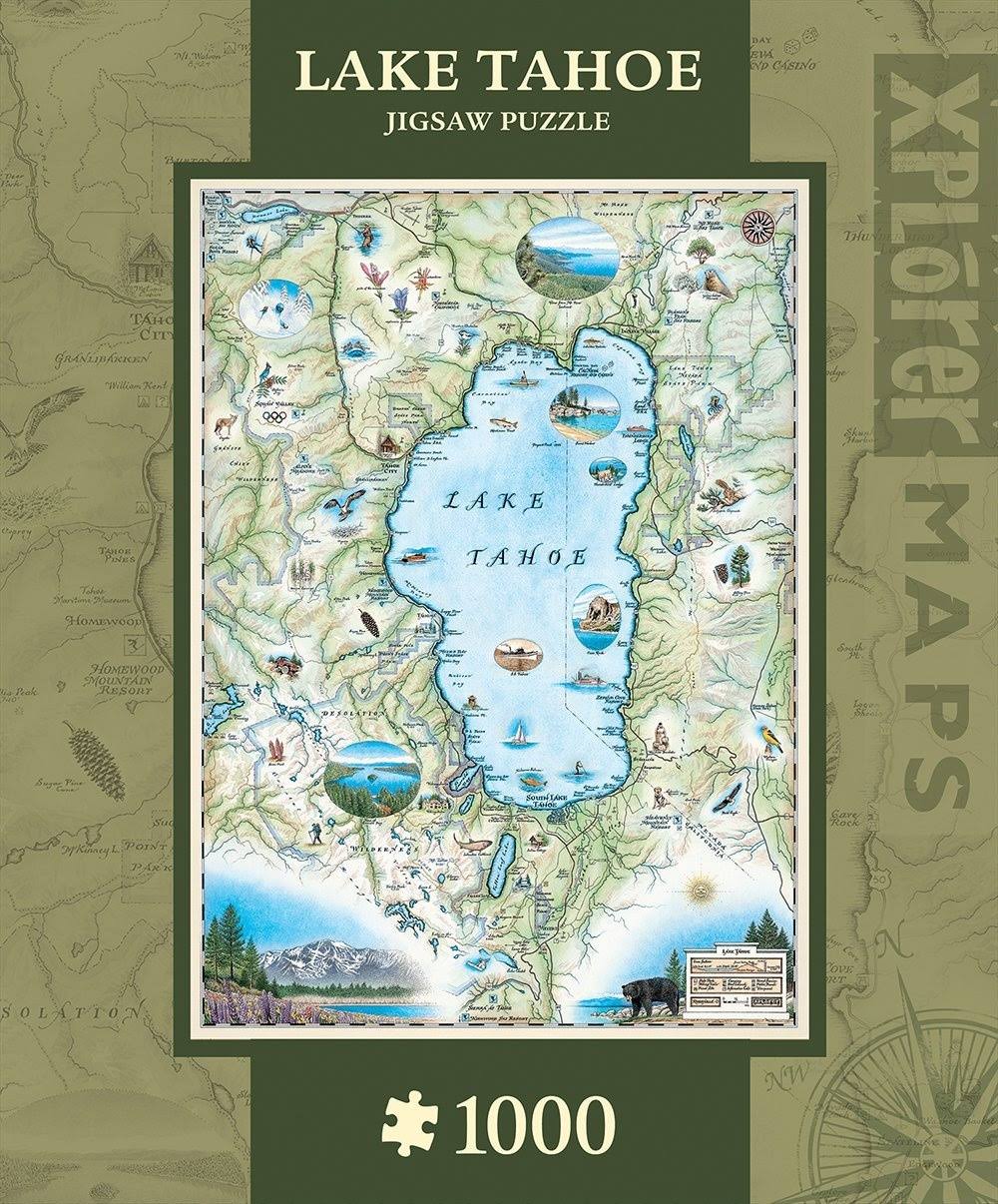 MasterPieces Lake Tahoe Map Jigsaw Puzzle - 1000pc