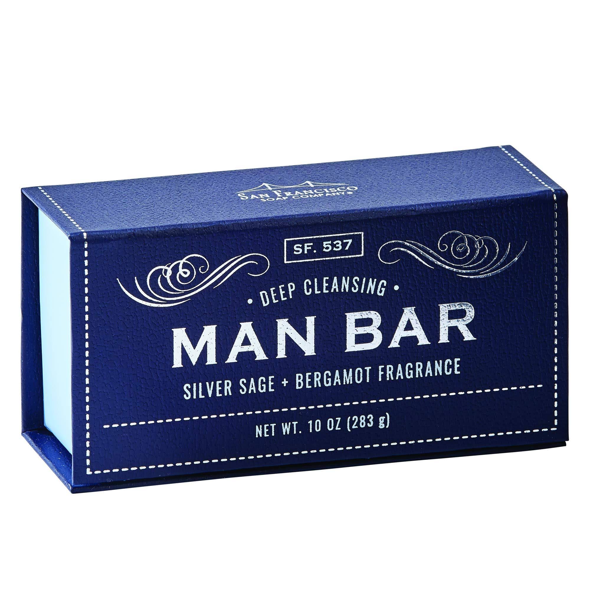 San Francisco Soap Company Deep Cleansing Man Bar, Silver Sage & Berga