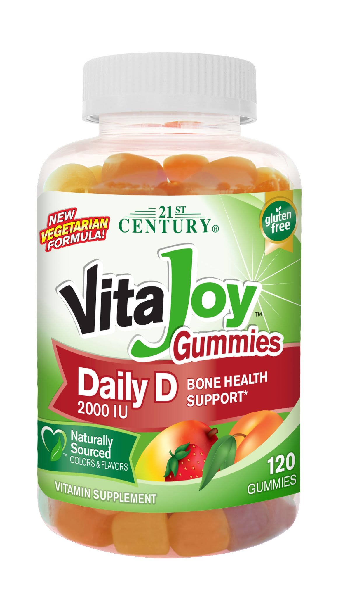 21st Century Vitajoy Daily D Vitamin Supplement - Peach, Mango and Strawberry, 120 Gummies