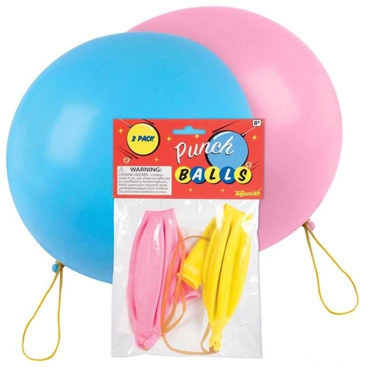 Punch Ball Balloons - Assorted Colours, 2 Pack
