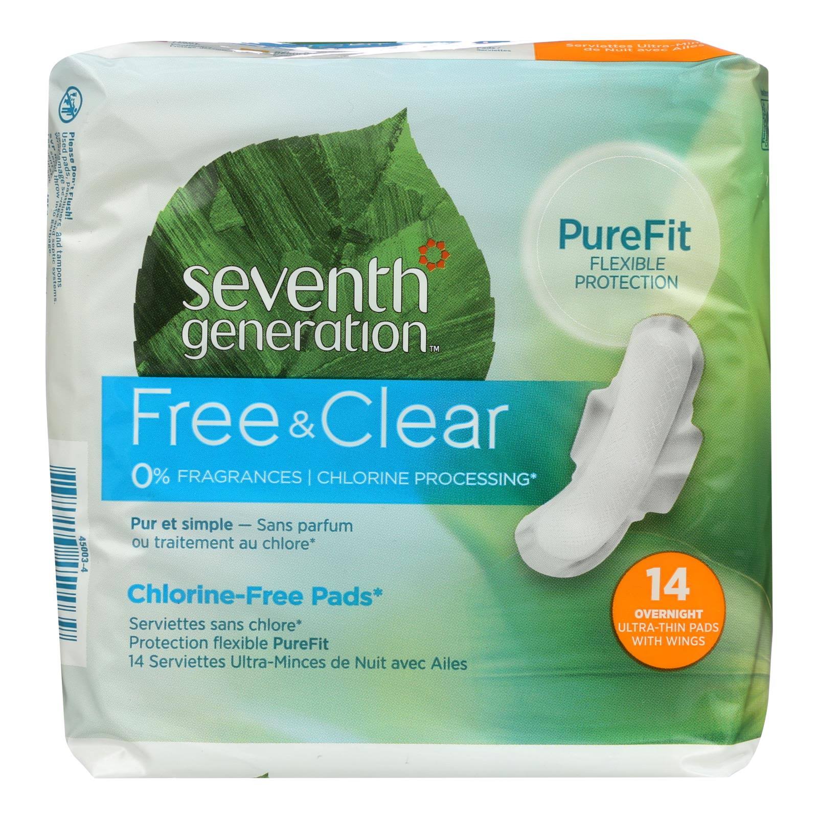 Seventh Generation Overnight Pads - Ultra-Thin, 14 Pads With Wings