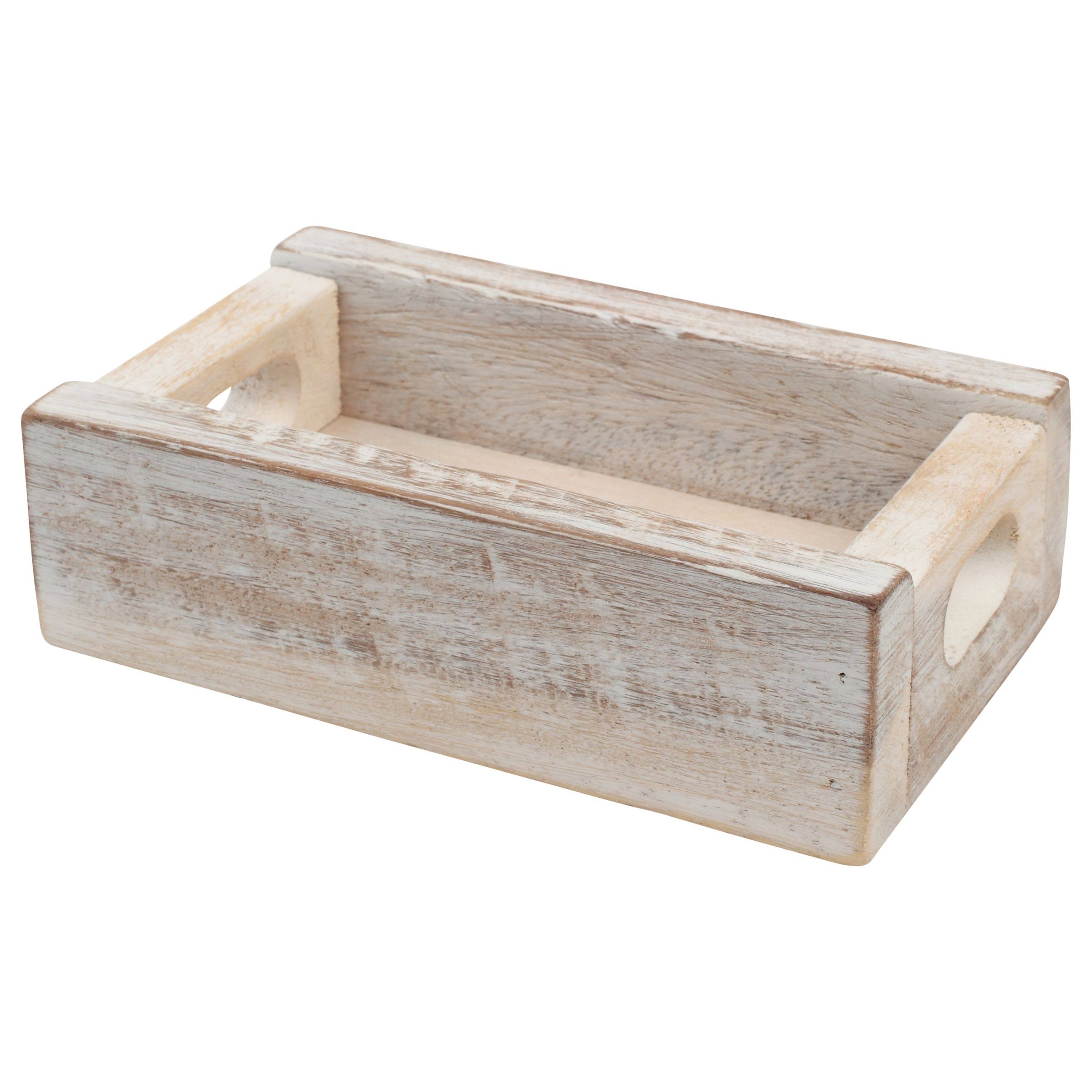 T&G Woodware Acacia Wood Nordic Mini Crate in White