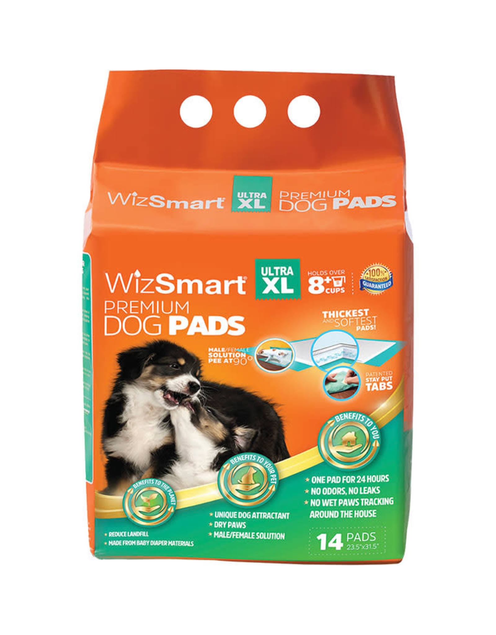 WizSmart Ultra XL All Day Dry Premium Dog Pads - 14 COUNT.
