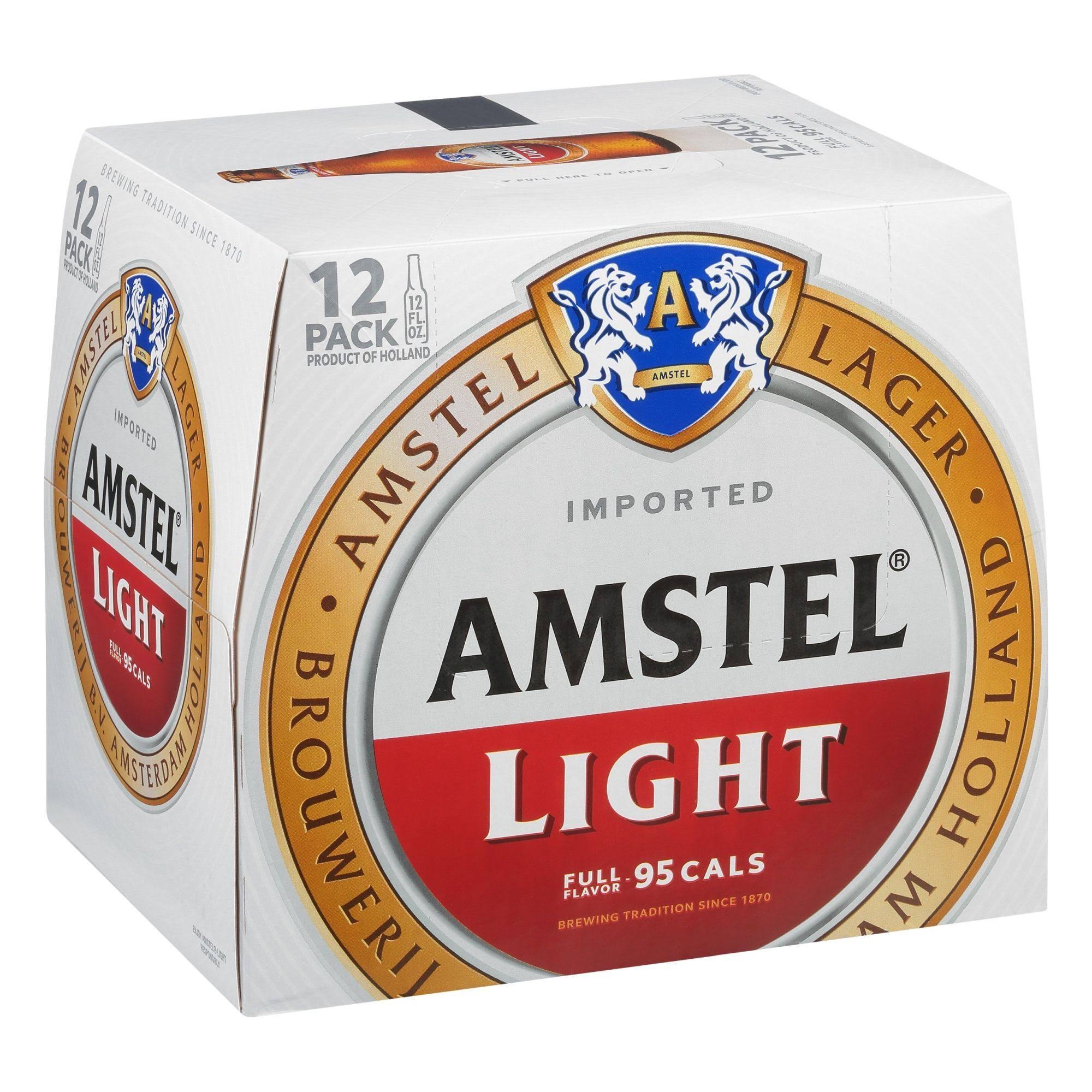 Amstel Light Lager Beer - 12 Bottles