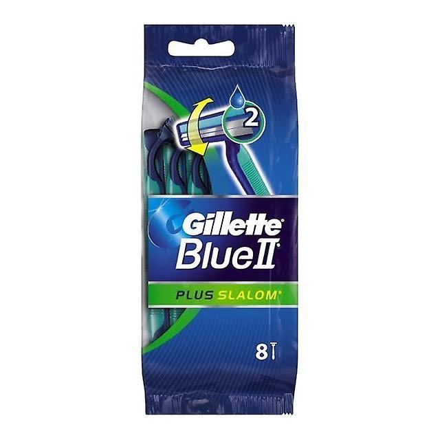 Gillette Blue II Men’s Disposable Razors - Plus Slalom, 8 Pack