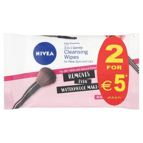 Nivea Daily Essentials 3 in 1 Gentle Cleansing Wipes 2 x 25 Wipes