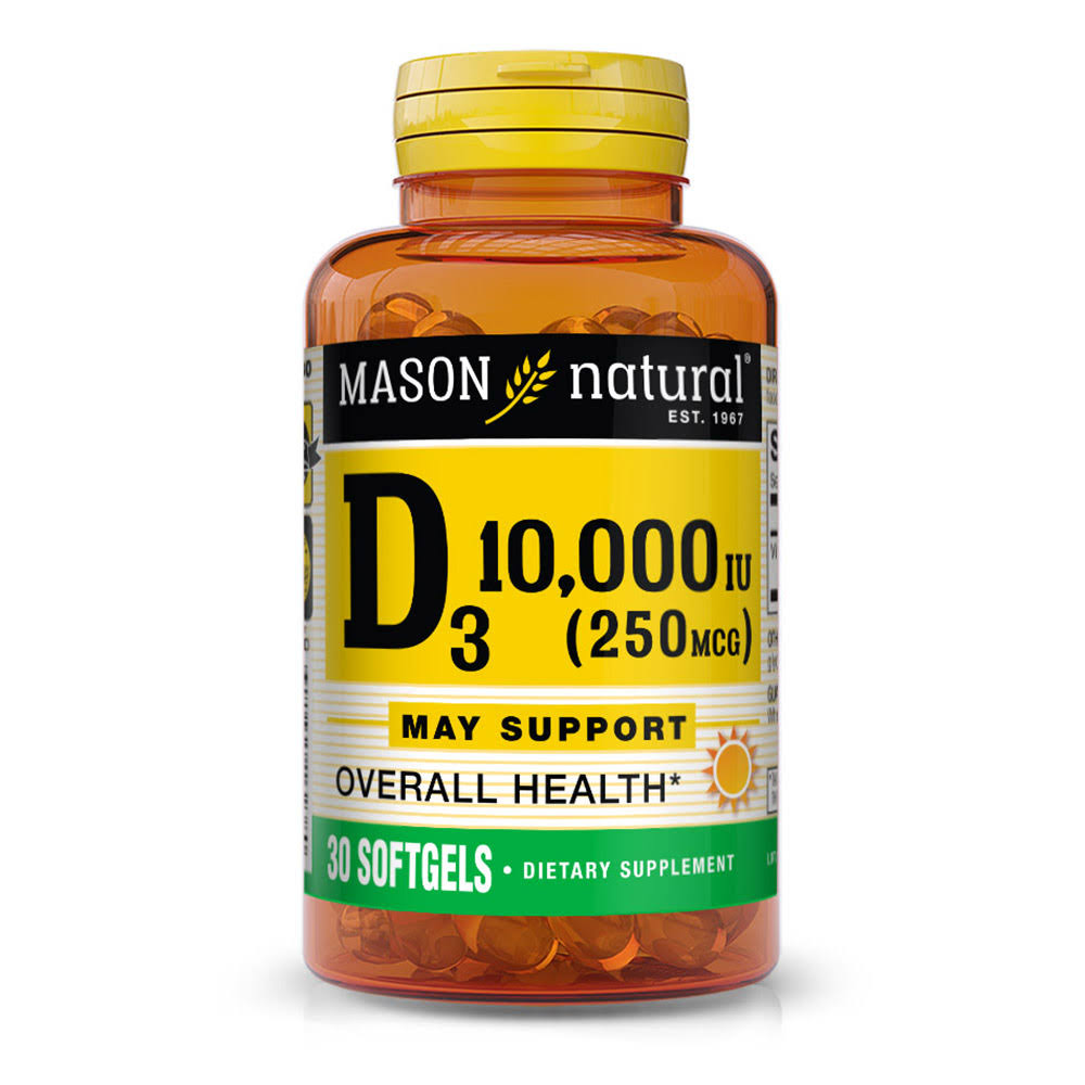 Mason Vitamins D3 10000 Iu Softgels Supplement - 30ct