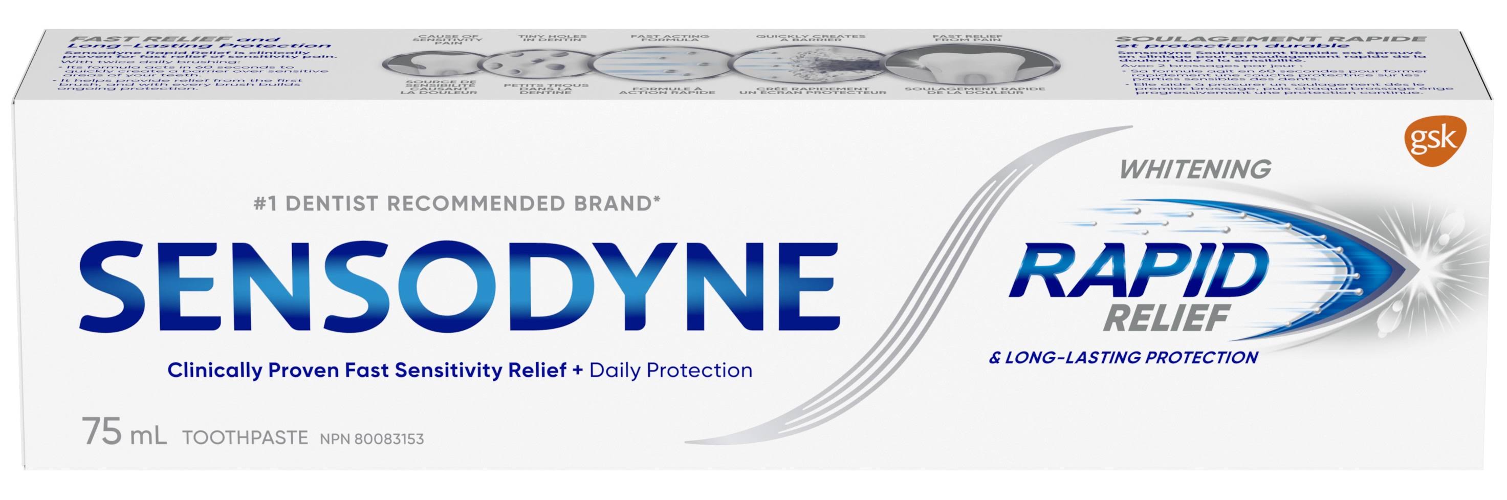 Sensodyne Rapid Relief Whitening Toothpaste - 75 ml