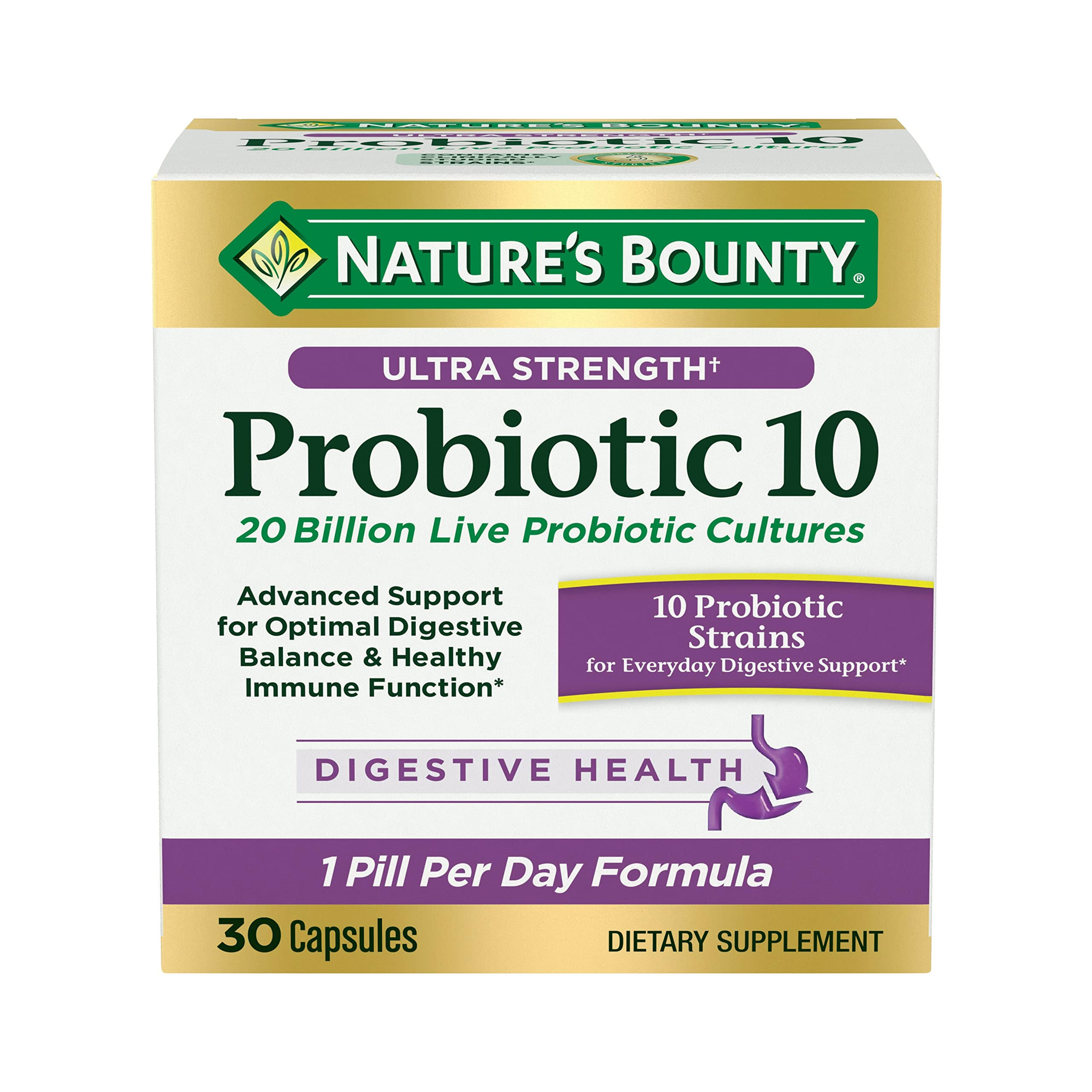 Nature's Bounty Ultra Strength Probiotic 10, Support for Digestive, Im