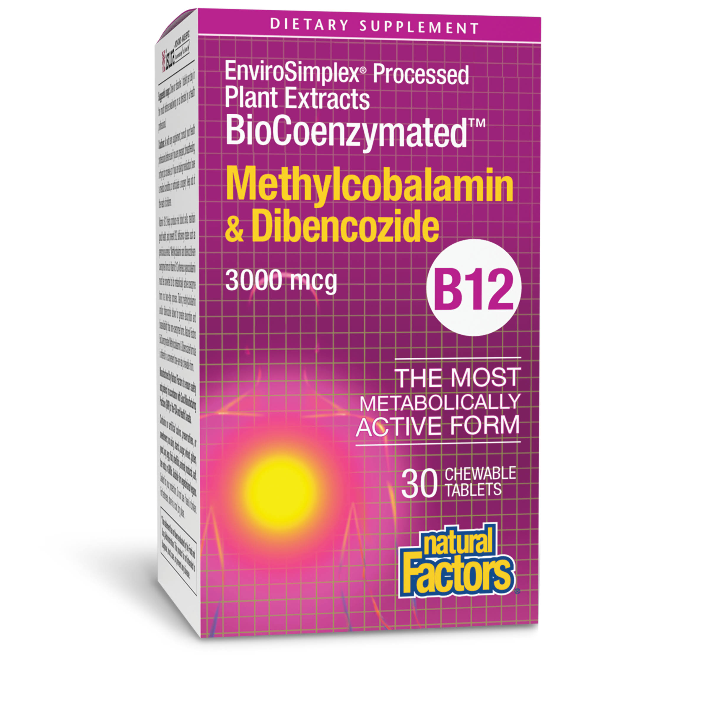 Natural Factors BioCoenzymated Methylcobalamin Dibencozide 30 Tablets