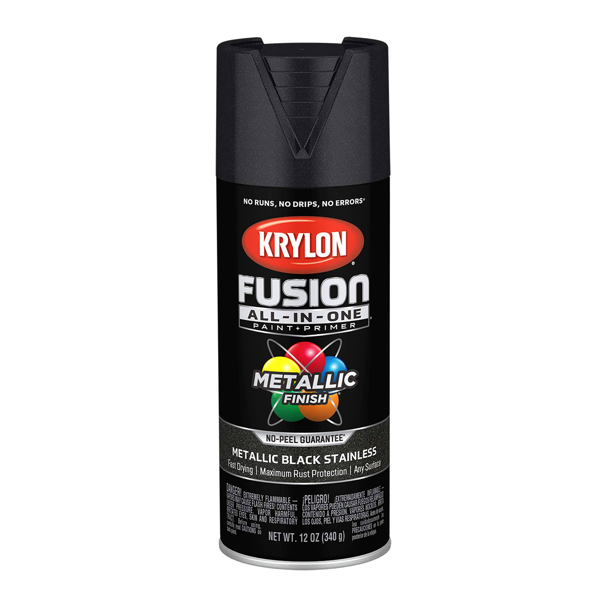 Krylon Fusion All in One Spray Paint - Metallic Black Stainless, 12oz