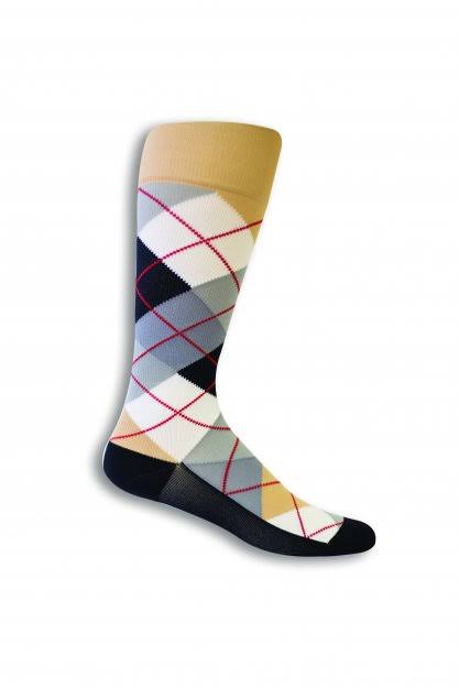 Compression Socks Women Medical - Beige/White - Argyle Size: Wb-Rcm Strength:20-30 Mmhg