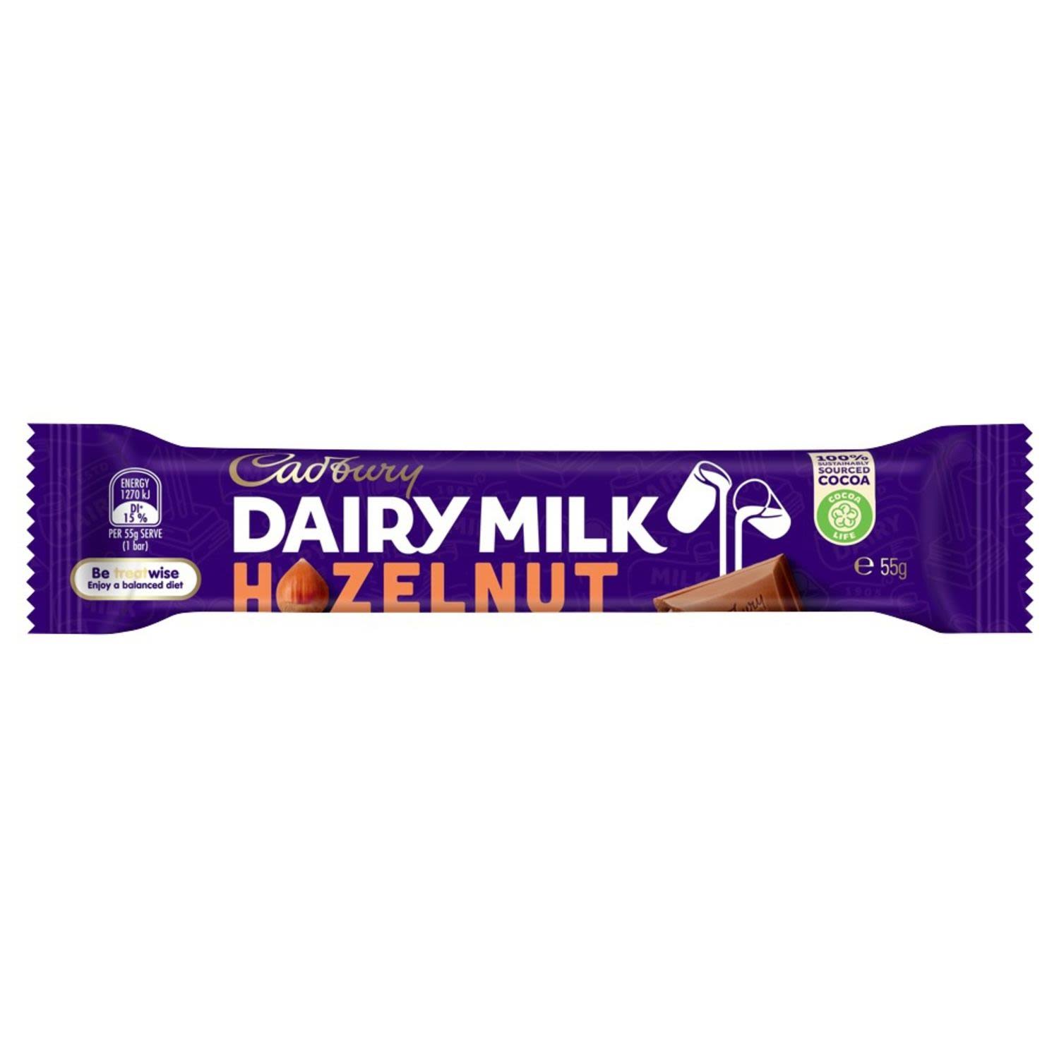 Cadbury Dairy Milk Chocolate Bar - Hazelnut, 55g