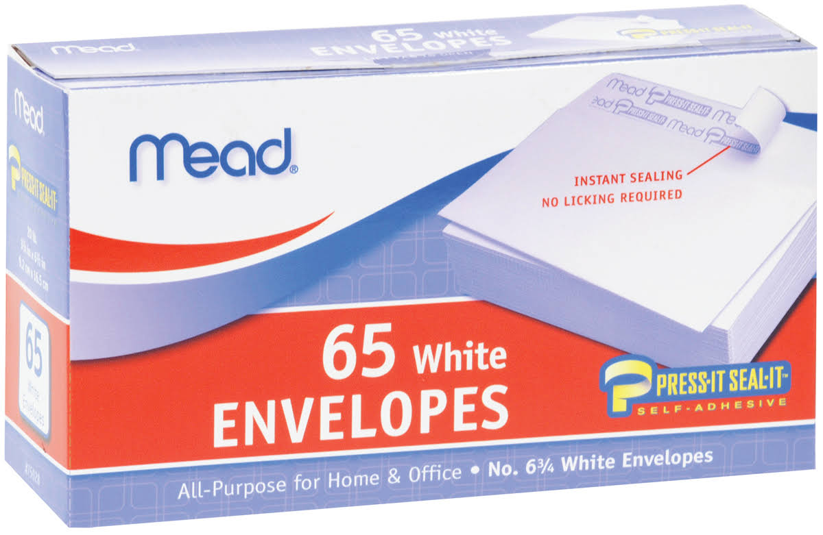 Mead Press-it Seal-it Envelopes - White, x65
