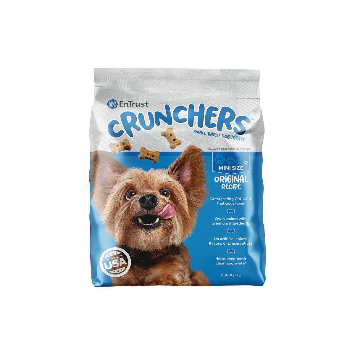 Blue Seal Entrust Crunchers Small Batch Dog Biscuits Treats - Original - 2 lbs